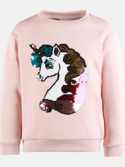 Mädchen Sweatshirt mit Einhorn - Paillettenmotiv