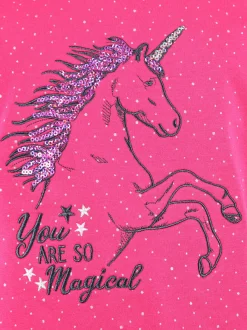 Mädchen Sweatshirt mit Paillettenmotiv und Stickerei