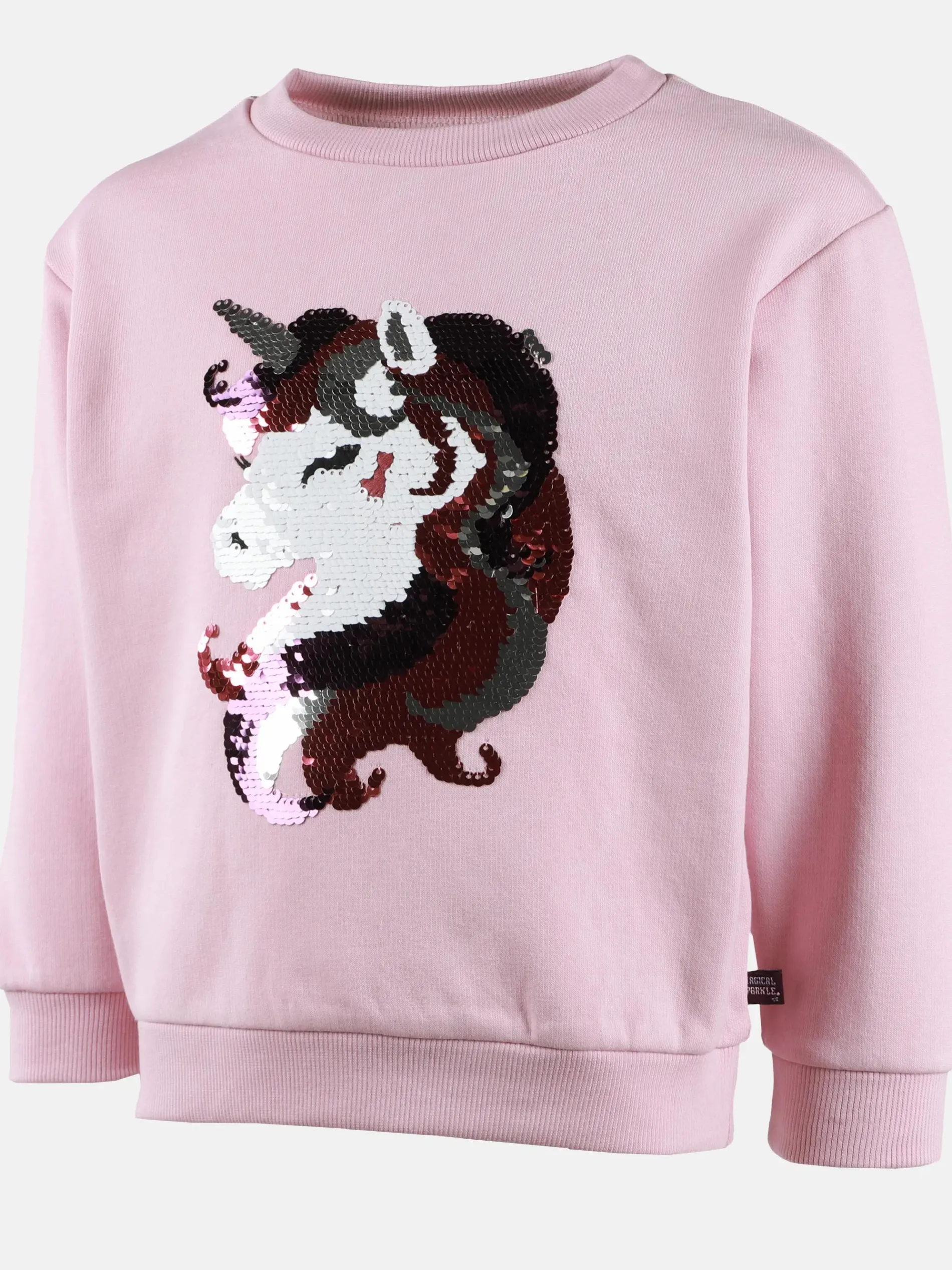 Mädchen Sweatshirt mit Pailletten-Einhornmotiv