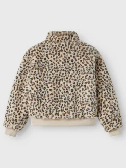 Mädchen Teddyjacke mit Leoprint