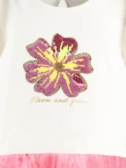 Mädchen Tüllkleid mit Glitzerprint und Wendepailletten