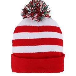 Mütze im weihnachtlichen Stil mit Bommel