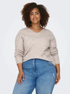 Only Carmakoma CARCAMILLA V-NECK L/S Strickpullover