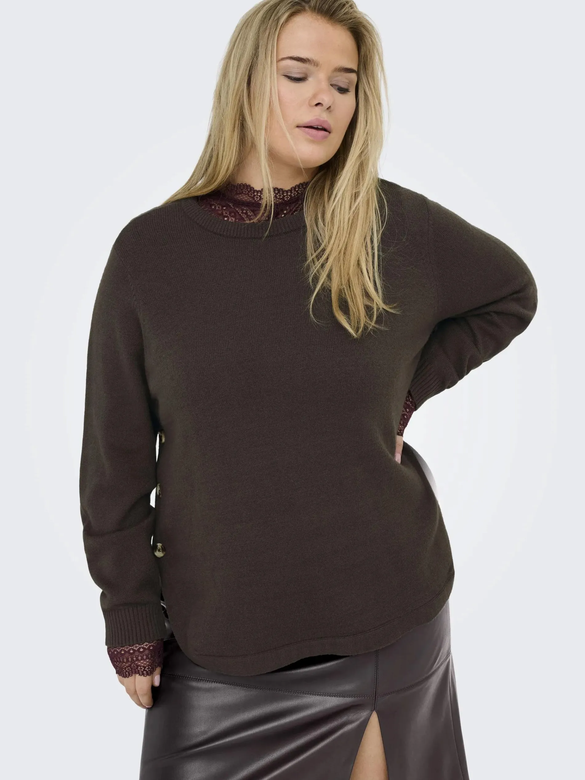 Only Carmakoma CARMARGARETHA LS BUTTON Pullover