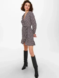 Only ONLCARLY L/S WRAP SHO Wickelkleid