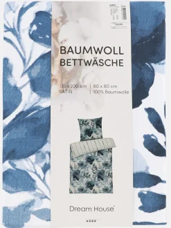 Satinbettwäsche "Aqua blue" 135x200cm