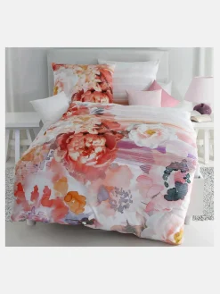 Satinbettwäsche im Blumendessin 155x220cm