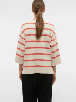 Vero Moda VMSABA 3/4 V-NCK STRI Strickpullover