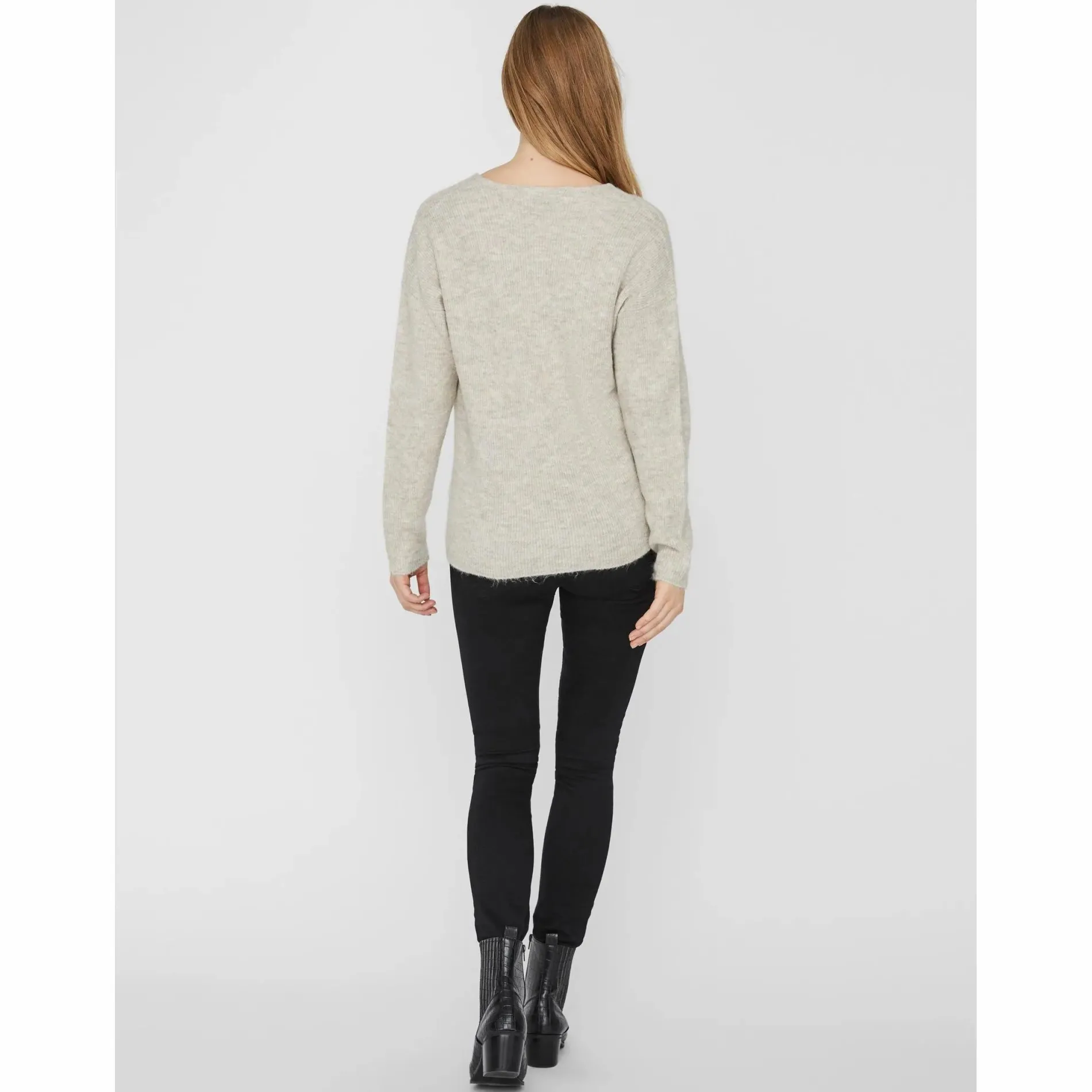 Vero Moda VMCREWLEFILE LS V-NEC Strickpullover