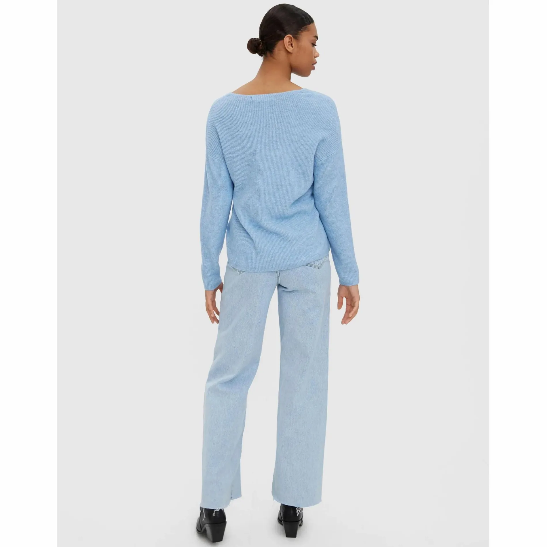 Vero Moda VMCREWLEFILE LS V-NEC Strickpullover