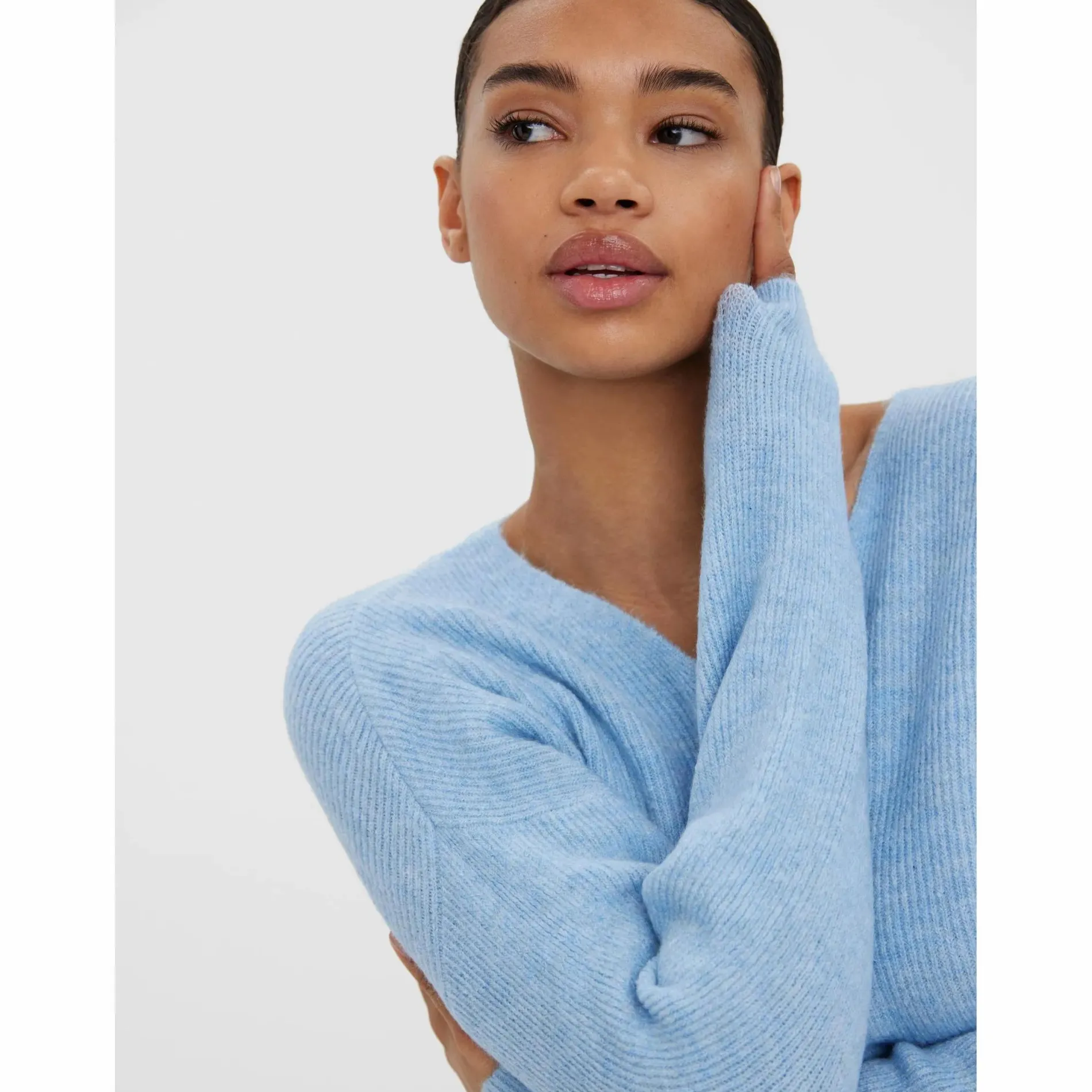 Vero Moda VMCREWLEFILE LS V-NEC Strickpullover