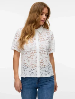 Vero Moda VMHONEY LACE SS SHIRT Bluse