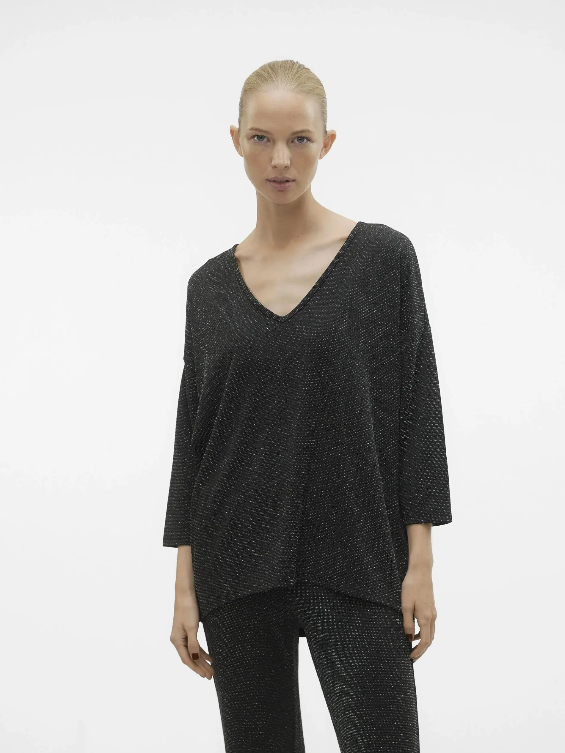 Vero Moda VMKANVA 3/4 GLITTER V Pullover mit Glitter
