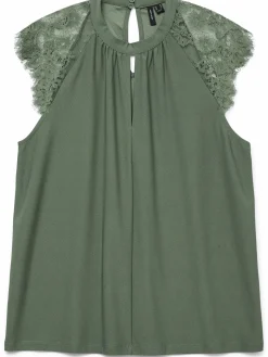Vero Moda VMMILLA SL LACE TEE G Spitzentop
