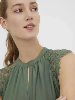 Vero Moda VMMILLA SL LACE TEE G Spitzentop